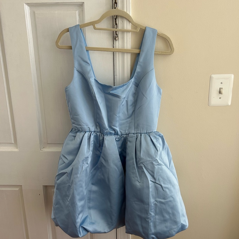 Baby Blue Satin Bubble Dress